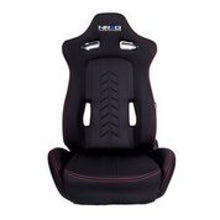 Load image into Gallery viewer, NRG Sport Seats (Pair) Cloth w/NRG Logo &amp; NRG Arrow Cushion Imprint - Black w/Red Stitch Reclineable Seats NRG
