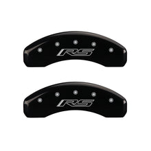 Load image into Gallery viewer, MGP 4 Caliper Covers Engraved Front Gen 5/Camaro Engraved Rear Gen 5/RS Black finish silver ch Caliper Covers MGP
