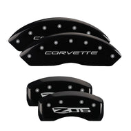 MGP 4 Caliper Covers Engraved Front C5/Corvette Engraved Rear C5/Z06 Black finish silver ch Caliper Covers MGP