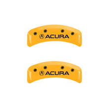 Load image into Gallery viewer, MGP 4 Caliper Covers Engraved Front &amp; Rear Acura Yellow Finish Black Char 2001 Acura TL Caliper Covers MGP
