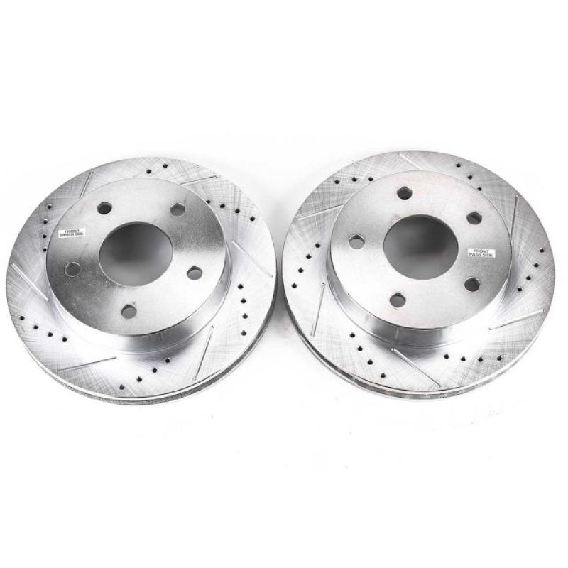 Power Stop 00-01 Dodge Ram 1500 Front Evolution Drilled & Slotted Rotors - Pair Brake Rotors - Slot & Drilled PowerStop