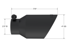 Load image into Gallery viewer, MBRP Universal 4in OD Dual Wall Angled 2.5in Inlet 8in Lgth Exhaust Tip - Black Tips MBRP   
