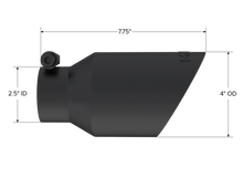Load image into Gallery viewer, MBRP Universal 4in OD Dual Wall Angled 2.5in Inlet 8in Lgth Exhaust Tip - Black Tips MBRP
