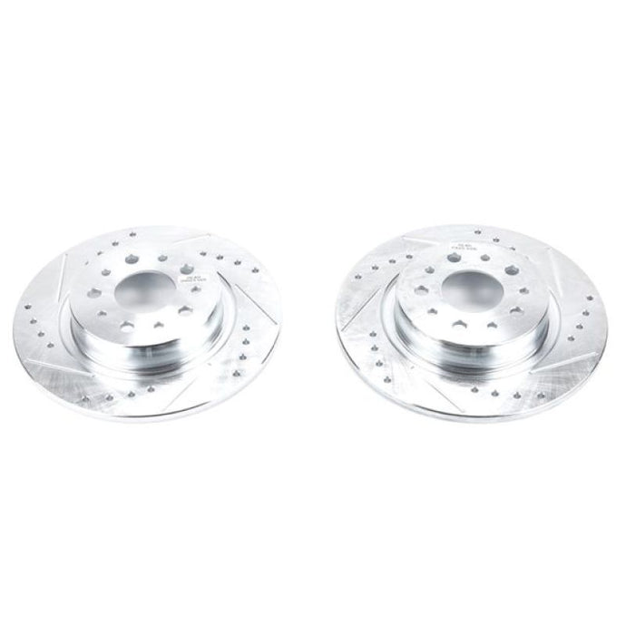 Power Stop 14-19 Fiat 500L Rear Evolution Drilled & Slotted Rotors - Pair Brake Rotors - Slot & Drilled PowerStop