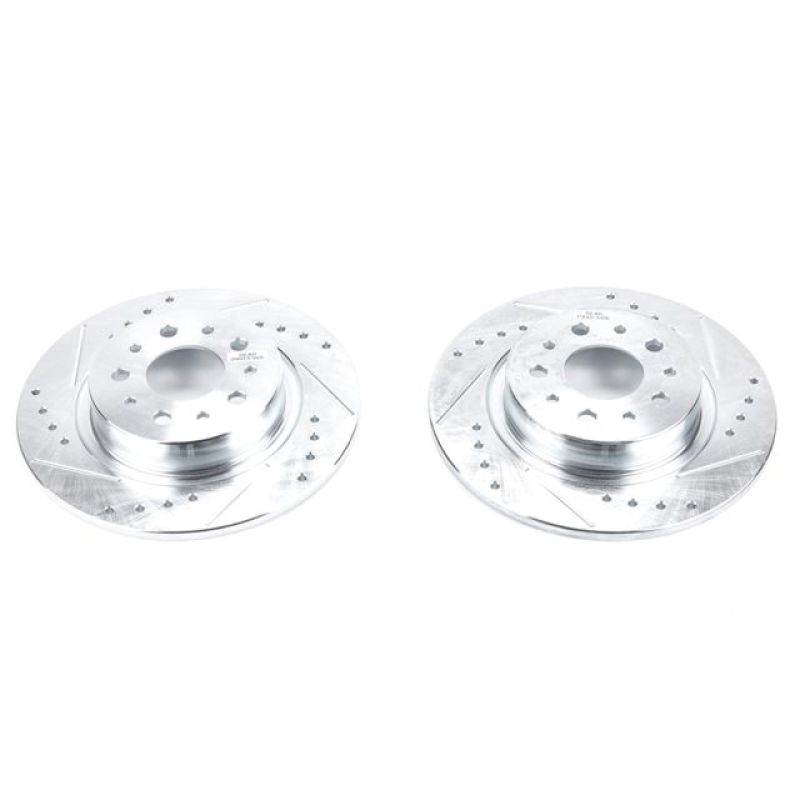 Power Stop 14-19 Fiat 500L Rear Evolution Drilled & Slotted Rotors - Pair Brake Rotors - Slot & Drilled PowerStop