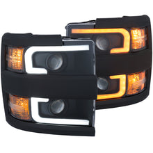 Load image into Gallery viewer, ANZO Projector Headlights 15-17 Chevrolet Silverado 2500HD / 3500HD Black w/ Black Rim Headlights ANZO
