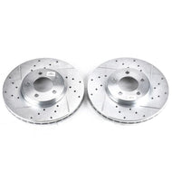 Power Stop 96-99 Ford Taurus Front Evolution Drilled & Slotted Rotors - Pair Brake Rotors - Slot & Drilled PowerStop