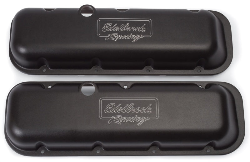 Edelbrock Valve Cover Victor Series Chevrolet 1965 and Later 396-502 V8 Low Black Valve Covers Edelbrock