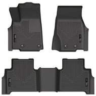 Husky Liners 2022 Jeep Grand Cherokee (New Style) Weatherbeater Black Front & 2nd Seat Floor Liner Floor Mats - Rubber Husky Liners