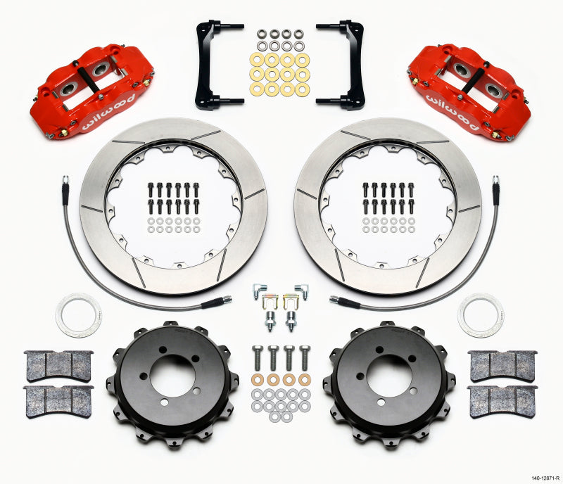 Wilwood Narrow Superlite 4R Rear Kit 12.88in Red 2012-Up Toyota / Scion FRS w/Lines Big Brake Kits Wilwood
