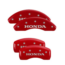 Load image into Gallery viewer, MGP 4 Caliper Covers Engraved Front Honda Engraved Rear H Logo Red finish silver ch Caliper Covers MGP
