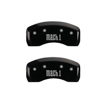 Load image into Gallery viewer, MGP 4 Caliper Covers Engraved Front &amp; Rear Mach 1 Black finish silver ch Caliper Covers MGP
