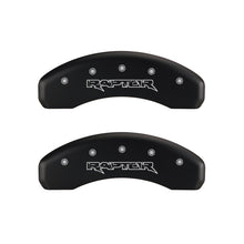 Load image into Gallery viewer, MGP 4 Caliper Covers Engraved Front &amp; Rear Raptor Red finish silver ch Caliper Covers MGP
