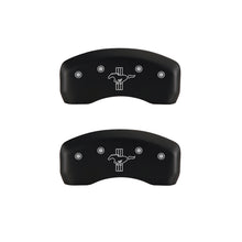 Load image into Gallery viewer, MGP 4 Caliper Covers Engraved Front Mustang Engraved Rear Bar &amp; Pony Red finish silver ch Caliper Covers MGP
