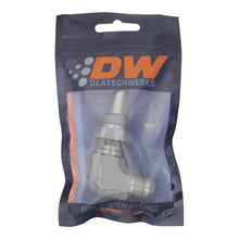 Load image into Gallery viewer, DeatschWerks 8AN Male Flare to 90-Degree 3/8in Single Hose Barb - Anodized DW Titanium Fittings DeatschWerks
