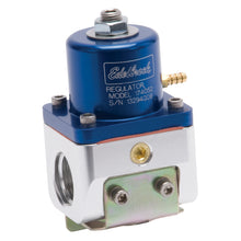 Load image into Gallery viewer, Edelbrock Fuel Pressure Regulator Carbureted 180 GPH 5-10 PSI -10 In/Out -6 Return Blue/Clear Fuel Pressure Regulators Edelbrock
