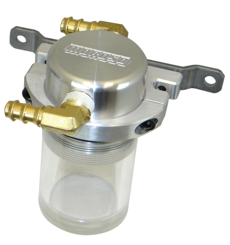 Moroso Universal Air/Oil Separator Catch Can - Small Body w/o Drain - Billet Alum - Raw/Clear Bottom Oil Catch Cans Moroso