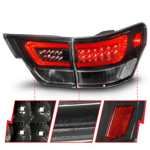 Load image into Gallery viewer, ANZO 11-13 Jeep Grand Cherokee LED Taillights w/ Lightbar Black Housing/Clear Lens 4pcs Tail Lights ANZO
