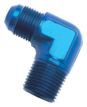 Load image into Gallery viewer, Russell Performance -16 AN to 1in NPT 90 Degree Flare to Pipe Adapter (Blue) Fittings Russell
