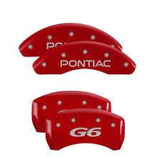 Load image into Gallery viewer, MGP 4 Caliper Covers Engraved Front Pontiac Engraved Rear G6 Red finish silver ch Caliper Covers MGP
