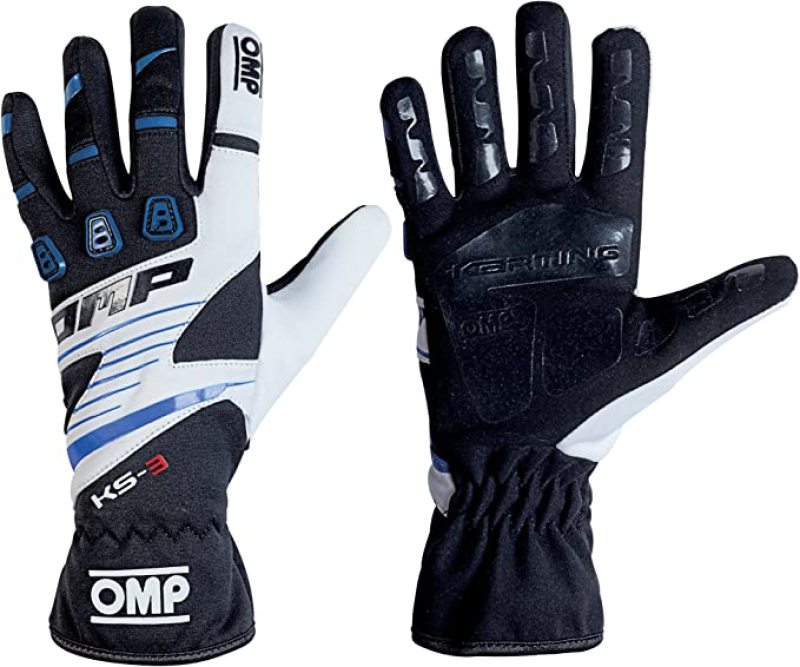 OMP KS-3 Gloves Black/W/Blue - Size S Gloves OMP   