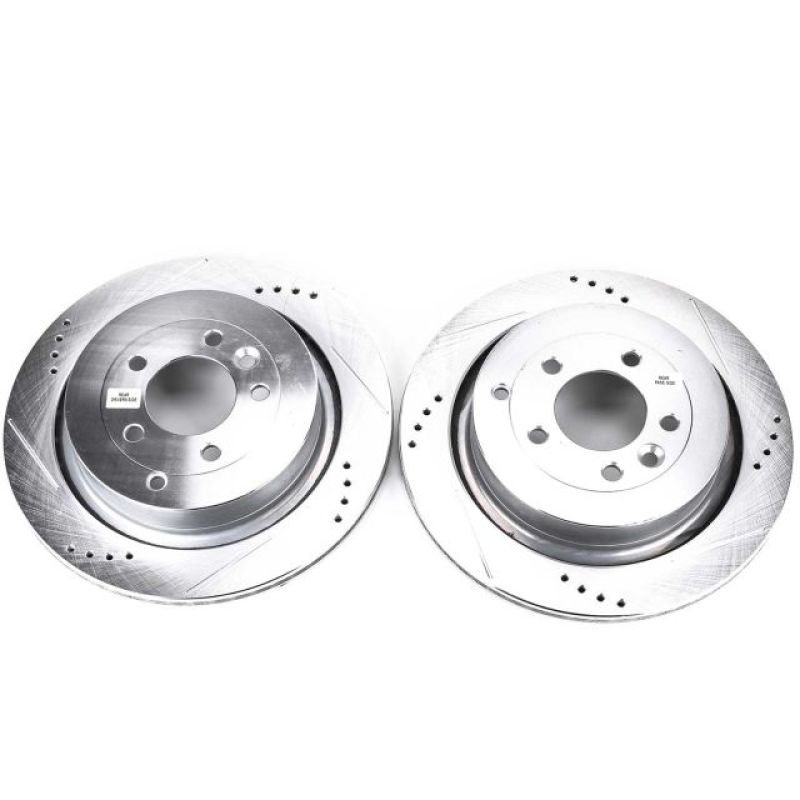 Power Stop 05-09 Land Rover LR3 Rear Evolution Drilled & Slotted Rotors - Pair Brake Rotors - Slot & Drilled PowerStop