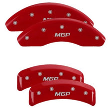 Load image into Gallery viewer, MGP 4 Caliper Covers Engraved Front &amp; Rear MGP Red Finish Silver Characters 1987 BMW 325 Caliper Covers MGP
