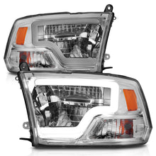 Load image into Gallery viewer, ANZO 2009-2020 Dodge Ram 1500 Full LED Square Projector Headlights w/ Chrome Housing Chrome Amber Headlights ANZO
