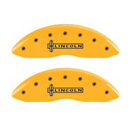 MGP 4 Caliper Covers Engraved Front & Rear Lincoln Yellow Finish Black Char 2019 Lincoln Continental Caliper Covers MGP