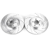 Power Stop 14-19 Jaguar F-Type Front Evolution Drilled & Slotted Rotors - Pair Brake Rotors - Slot & Drilled PowerStop