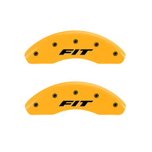 Load image into Gallery viewer, MGP Front set 2 Caliper Covers Engraved Front FIT Yellow finish black ch Caliper Covers MGP
