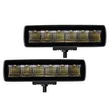 Load image into Gallery viewer, Go Rhino Xplor Blackout Series Sixline LED Flood Light Kit (Surface/Threaded Stud Mnt) - Blk (Pair) Light Bars &amp; Cubes Go Rhino   
