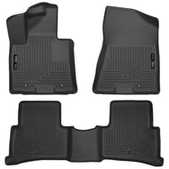 Husky Liners 2017 Kia Sportage Weatherbeater Front and Second Row Black Floor Liners Floor Mats - Rubber Husky Liners