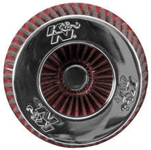 Load image into Gallery viewer, K&amp;N Universal Air Filter Chrome Round Tapered Red - 4in Flange ID x 1.125in Flange Length x 5.5in H Air Filters - Universal Fit K&amp;N Engineering   
