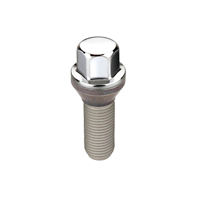 McGard Hex Lug Bolt (Cone Seat) M12X1.5 / 17mm Hex / 25.5mm Shank Length (Box of 50) - Chrome Wheel Bolts McGard