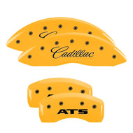 MGP 4 Caliper Covers Engraved Front Cadillac Engraved Rear ATS Yellow finish black ch Caliper Covers MGP