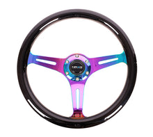 Load image into Gallery viewer, NRG Classic Wood Grain Steering Wheel (350mm) Black Paint Grip w/Neochrome 3-Spoke Center Steering Wheels NRG
