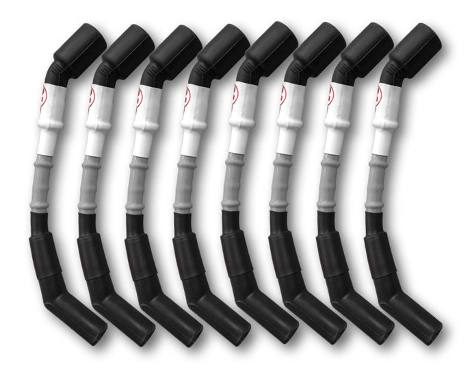 Kooks 10mm Spark Plug Wires - Grey w/ Black Boots (8 pc. Set) Spark Plug Wire Sets Kooks Headers   