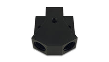 Load image into Gallery viewer, Vibrant Billet Aluminum Y-Block Fitting with 1/8in NPT Port -10AN x Dual -8AN ORB Fittings Vibrant
