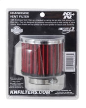 Load image into Gallery viewer, K&amp;N 1.5in Flange ID x 3in OD x 2.5in H Chrome Finish Rubber Base Crankcase Vent Filter Air Filters - Universal Fit K&amp;N Engineering   
