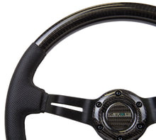 Load image into Gallery viewer, NRG Carbon Fiber Steering Wheel (350mm / 1.5in. Deep) Leather Trim w/Blk Stitch &amp; Slit Cutout Spokes Steering Wheels NRG

