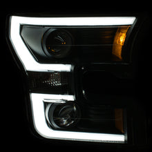 Load image into Gallery viewer, ANZO 2015-2016 Ford F-150 Projector Headlights w/ Plank Style Design Black w/ Amber Headlights ANZO

