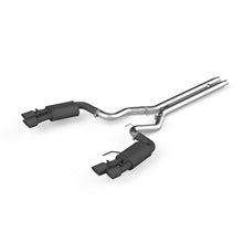 Load image into Gallery viewer, MBRP 18-19 Ford Mustang GT 5.0 3in Dual Split Rear Cat Back w/ Quad 4in Dual Wall Tips- Black Coated Catback MBRP
