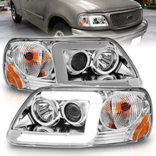 Load image into Gallery viewer, ANZO 1997-2003 Ford F-150 Projector Headlights w/ Light Bar Chrome Housing Headlights ANZO
