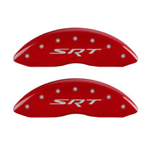 Load image into Gallery viewer, MGP 4 Caliper Covers Engraved Front &amp; Rear SRT Red finish silver ch Caliper Covers MGP
