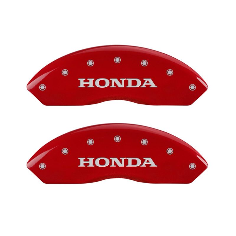 MGP 4 Caliper Covers Engraved Front Honda Engraved Rear H Logo Red finish silver ch Caliper Covers MGP