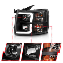 Load image into Gallery viewer, ANZO 07-13 Chevrolet Silverado 3500 Projector Headlights - Black Amber Headlights ANZO
