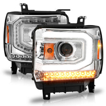 Load image into Gallery viewer, ANZO 2014-2015 Gmc Sierra 1500 Projector Headlights w/ Light Bar Chrome Housing (Halogen Type) Headlights ANZO
