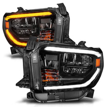 Load image into Gallery viewer, ANZO 14-21 Toyota Tundra (OE Halogen w/LED DRL) LED Crystal Headlights w/ Switchback &amp; DRL - Blk Headlights ANZO
