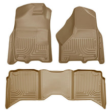 Load image into Gallery viewer, Husky Liners 2012 Dodge Ram 1500/2500/3500 Crew Cab WeatherBeater Combo Tan Floor Liners Floor Mats - Rubber Husky Liners
